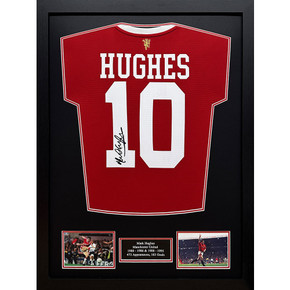 Manchester United FC 1985 Hughes Signed Shirt (Framed)