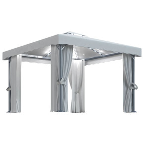 Gazebo Tent with Curtain & LED String Lights