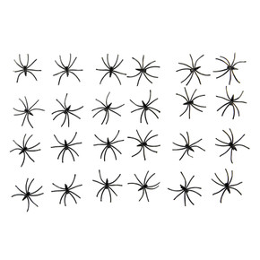 PACK OF 2 Pack of 24 Spooky Black Plastic Spiders 5cm Halloween Party Novelty Decorations
