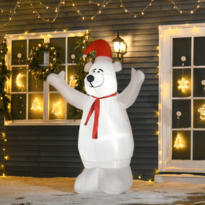  6ft Tall Outdoor Inflatable Bear Airblown Projection Holiday Christmas Lawn 