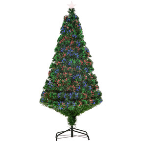  Pre-Lit Fibre Optic Artificial Christmas Tree Tree Topper Multi-Colour 5ft