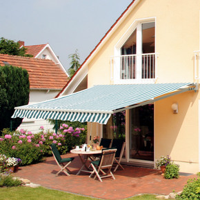 Outsunny Awning Sun Shade Canopy Shelter 4m x3m Green & White