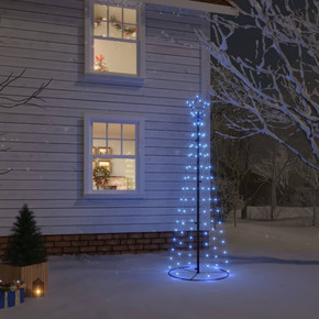 Christmas Cone Tree Blue, Colourful Cold & Warm White 70x180cm -160x500