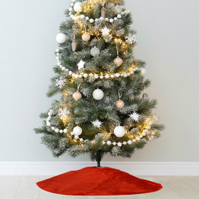 90CM Red Plush Tree Skirt AS-24115