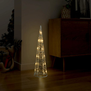 Acrylic Decorative Pyramid LED Light Cone Warm White 60 cm