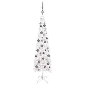 Slim Christmas Tree with LEDs & Ball Set 120 cm to 240 cm