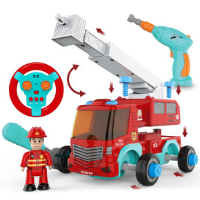 SOKA Build Your Own Take-A-Part Fire Truck Remote Controlled Kit w Light & Sound