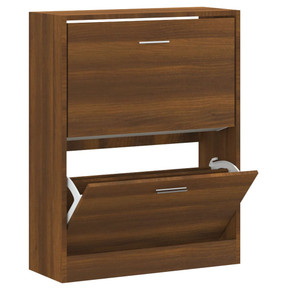 vidaXL Shoe Cabinet Brown Oak 63x24x81 cm Engineered Wood