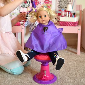 18 Inch Baby Doll 30 Piece Hair Salon Playset Toy  Brush, Hair Dryer, Mirror