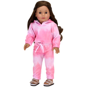 2 Piece Baby Dolls Clothes Set, 18" Doll Casual Tie Dye Hoodie &Trousers Outfit