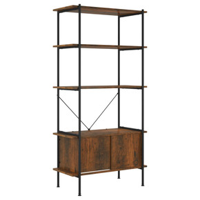 vidaXL 5-Tier Shelving Unit with Cabinet 80x40x163 cm Steel and Engineered Wood