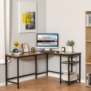 Computer Desk with Adjustable Storage Shelf Compact Gaming Workstation