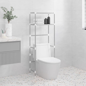 vidaXL 2-Tier Storage Rack over Toilet Grey 53.5x28x143 cm Iron