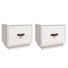 vidaXL Bedside Cabinets 2 pcs White 40x34x35 cm Solid Wood Pine