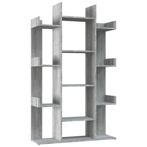 vidaXL Book Cabinet Grey Sonoma 86x25.5x140 cm Engineered Wood