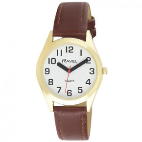 Ravel Gents Classic Strap Watch Brown / Gold R0125.45.1