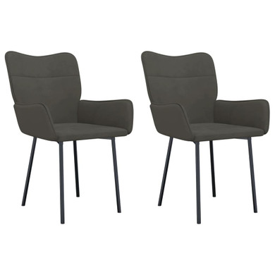 vidaXL Dining Chairs 2 pcs Dark Grey Velvet: Simplicity, Comfort, and Elegance Combined