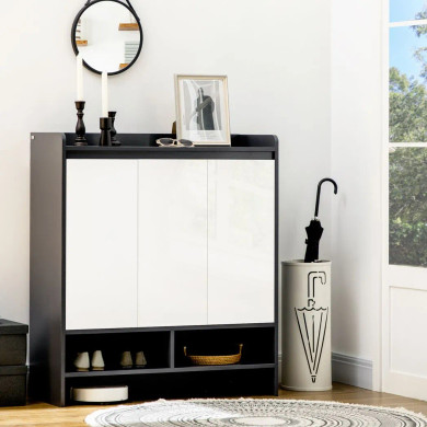 Modern Shoe Cupboard for Hallway with Open Compartment and Adjustable Shelves