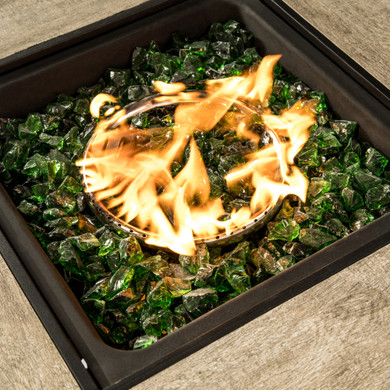 4kg Green Tempered Fire Glass, Lava Rocks for Outdoor Gas Fire Pit