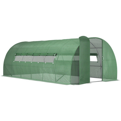 6 x 3M Reinforced Walk-in Polytunnel Garden Greenhouse Steel Frame