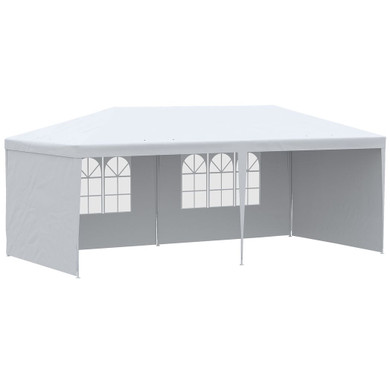 Outsunny White Garden Gazebo Marquee Canopy Party Tent - Full View