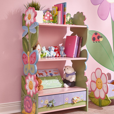Kids Bookcase with Storage & Drawer, Pink