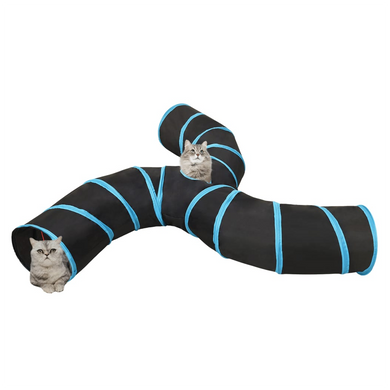 Cat Tunnel 3-way Black and Blue 25 cm Polyester