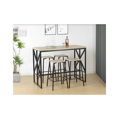 5 Piece Breakfast Bar Set Table in OAK - TAVOLO