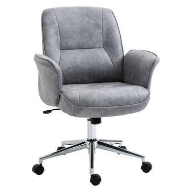 Swivel Computer Office Chair Mid Back Desk Chair for Home, Light Grey