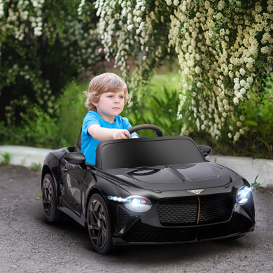 Bentley Bacalar Licensed 12V Kids Electric Car w/ Portable Battery - Black