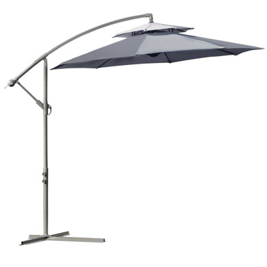 2.7m Garden Banana Parasol Cantilever Umbrella Handle, Dark Grey