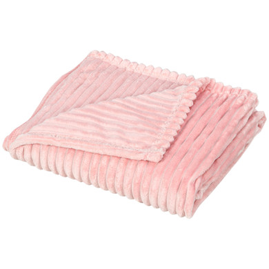 HOMCOM Flannel Fleece Blanket Single Size Throw Blanket for Bed 152x127cm Pink