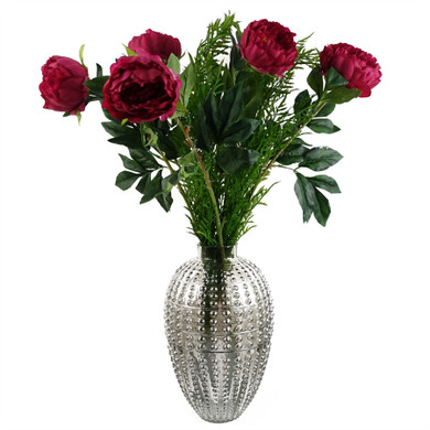 80cm Bubble Vase Artificial Peony Flowers