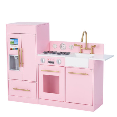 Pink Wooden Toy Kitchen by Toy Cooker Play Kitchen Set