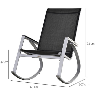 Texteline Rocking Chair-Black/Silver