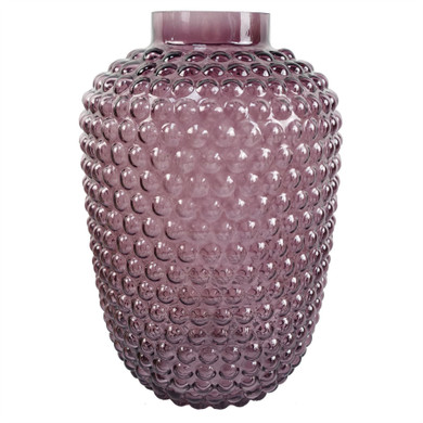30cm Mulberry Purple Bubble Glass Vase