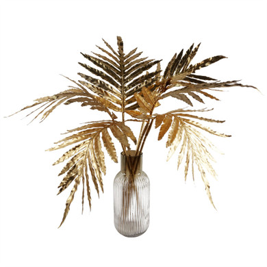 80cm Artificial Gold Palm Leaves Gold Ombre Glass Vase