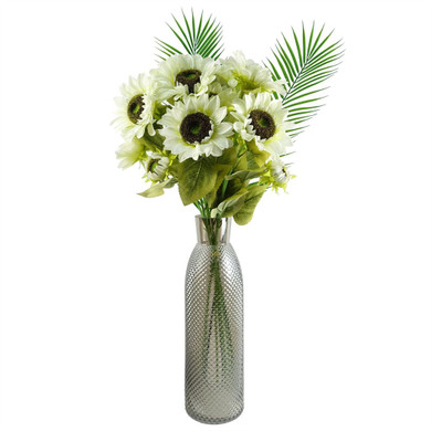 Pack of 6 Realistic Artificial Palm Leaves - 100cm Wired Stems for Floral Arrangements and Decor