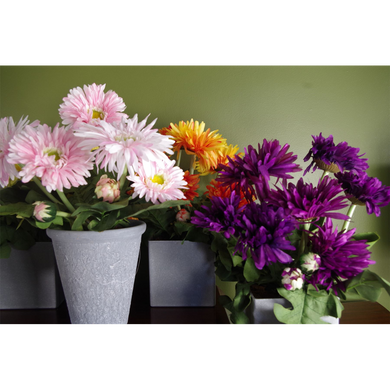 33cm Artificial Potted Daisy Pink