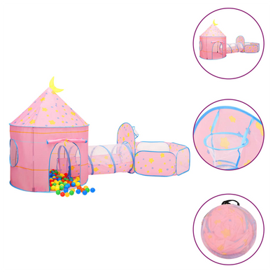 Children Play Tent with 250 Balls Pink 301x120x128 cm