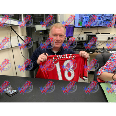 Paul Scholes Signed Manchester United FC Shirt - Framed 2017-2018 Season Replica with Authentic Signature