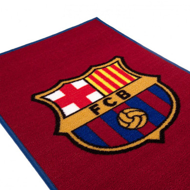 FC Barcelona Bedroom Rug with Colourful Crest Design - Officially Licensed, 100% Polyamide, Machine Washable, Non-Slip Backing - Dimensions: 80cm x 50cm