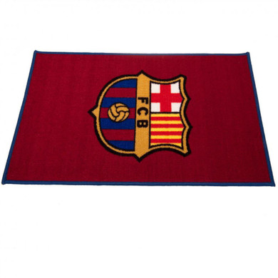 FC Barcelona Bedroom Rug with Colourful Crest Design - Officially Licensed, 100% Polyamide, Machine Washable, Non-Slip Backing - Dimensions: 80cm x 50cm