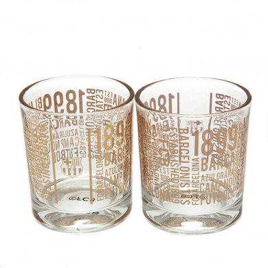 FC Barcelona Whiskey Glass Set - Officially Licensed Twin Pack with Gold Foil Print, 200ml Capacity, Stylish Packaging