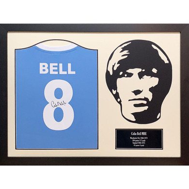 Manchester City FC Bell Signed Shirt Silhouette