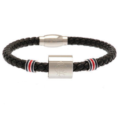 Rangers FC Colour Ring Leather Bracelet