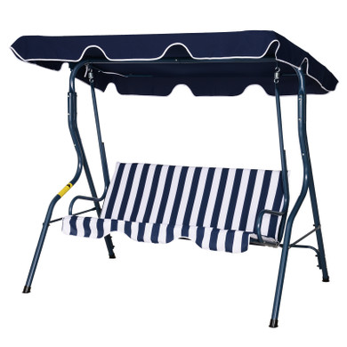  Steel 3-Seater Swing Chair w/ Canopy 