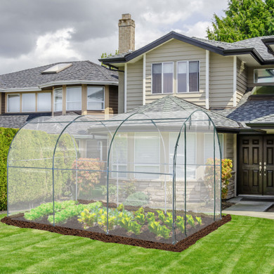 Outsunny Walk-in Transparent Greenhouse with Steel Frame - Extend Your Growing Season and Cultivate Fresh Produce!