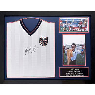 England FA 1986 Lineker Signed Shirt (Framed)
