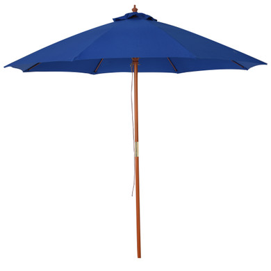 2.5m Wood Garden Parasol Sun Shade Patio Market Umbrella Canopy with Top Vent